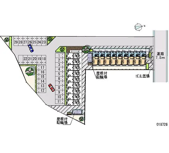 ★手数料０円★福島市鳥谷野　月極駐車場（LP）
